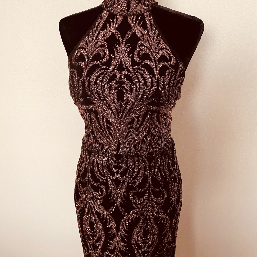 Betsy & Adam  Formal Dress Size 6 Black /Gold - Picture 3 of 6